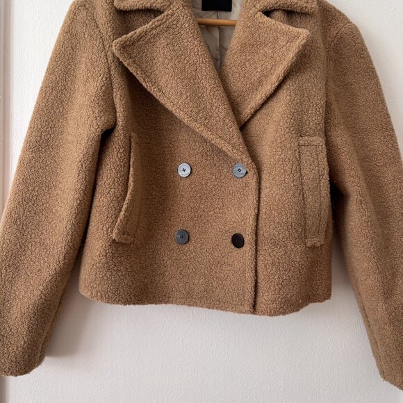 Theory Faux Fur Peacoat Teddy Fleece - Picture 4 of 6